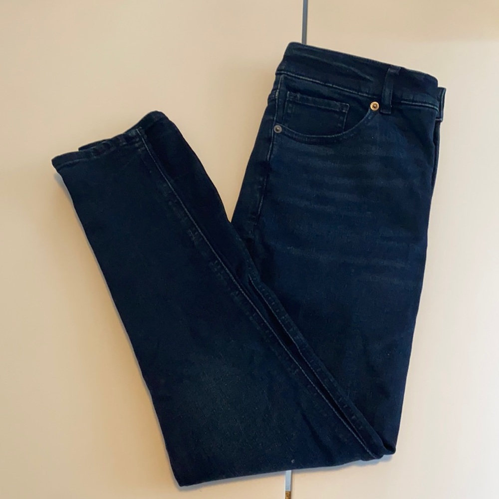 Short Dark Blue High Rise Jean Leggings